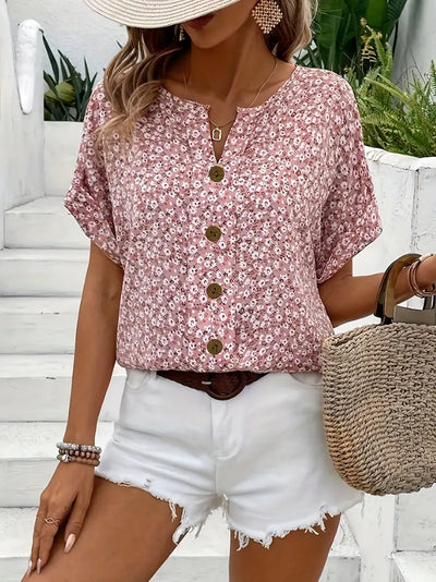 Charis Floral Button-Up Blouse