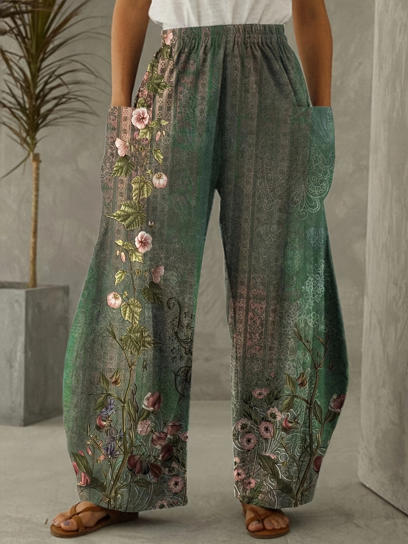 Aliyah - Wide-Leg Floral Pants