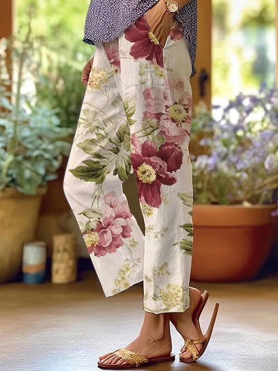 Zoe - Summer Trousers With Floral Pattern