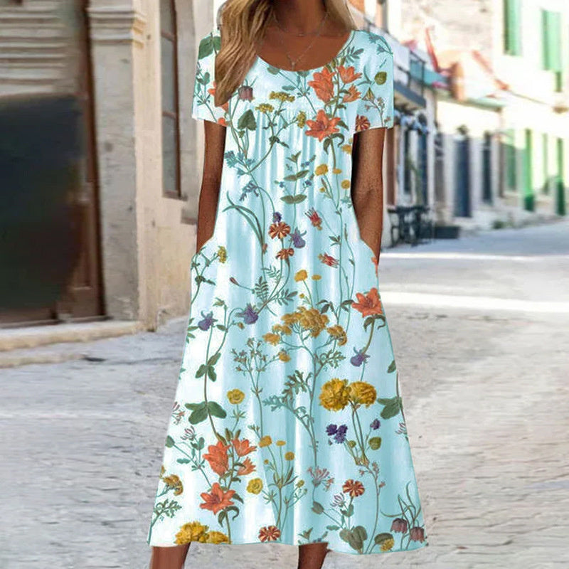 Isabelle Boho Floral Dress with Tummy Coverage