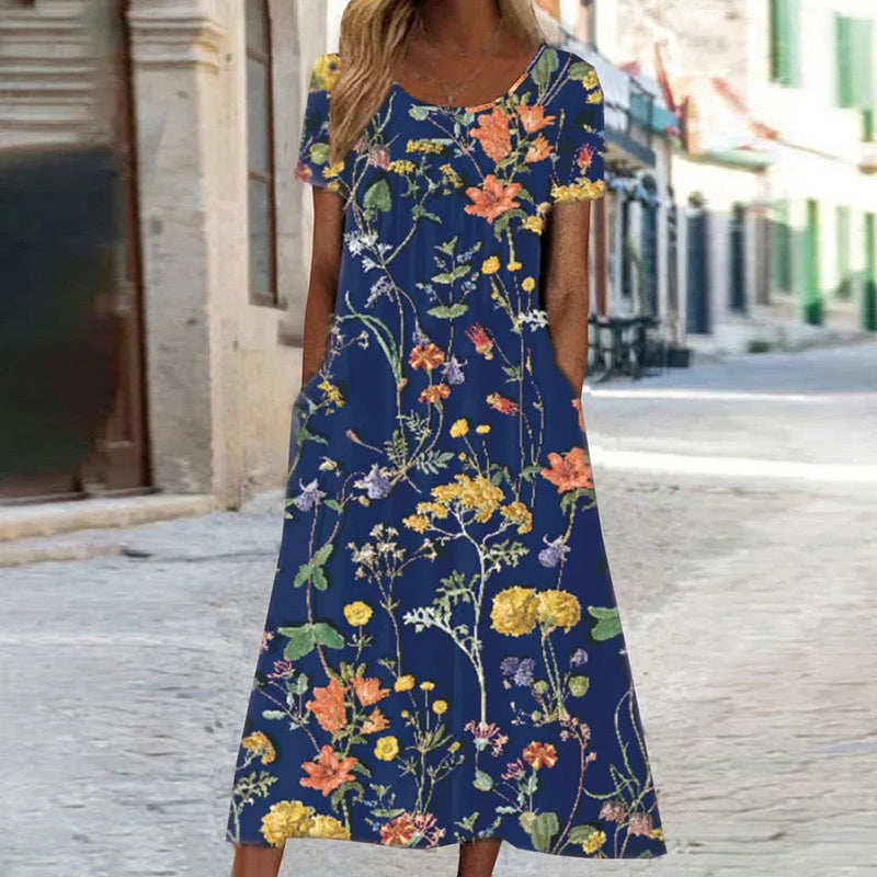 Isabelle Boho Floral Dress with Tummy Coverage