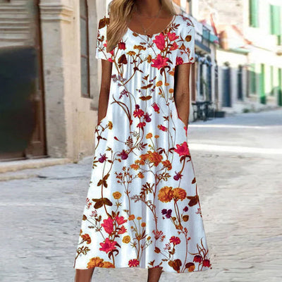 Isabelle Boho Floral Dress with Tummy Coverage