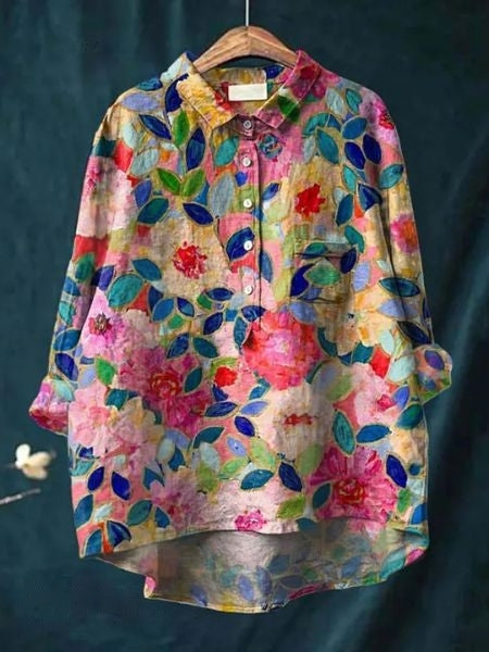 Lila Floral Print Blouse