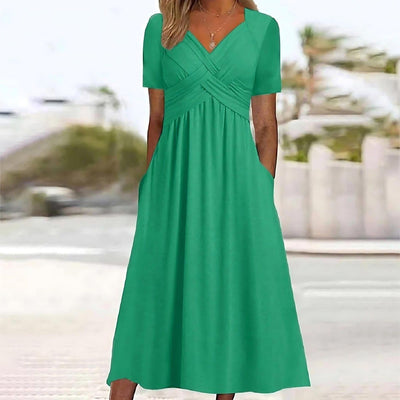 JAMAICA | ELEGANT TUMMY COVER MIDI DRESS