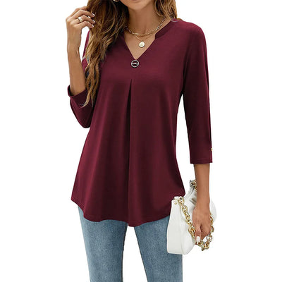 Elena Elegant Top With V-neck