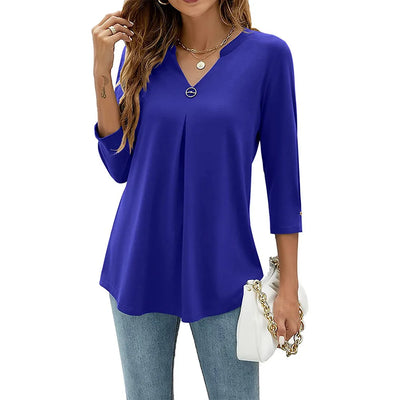 Elena Elegant Top With V-neck