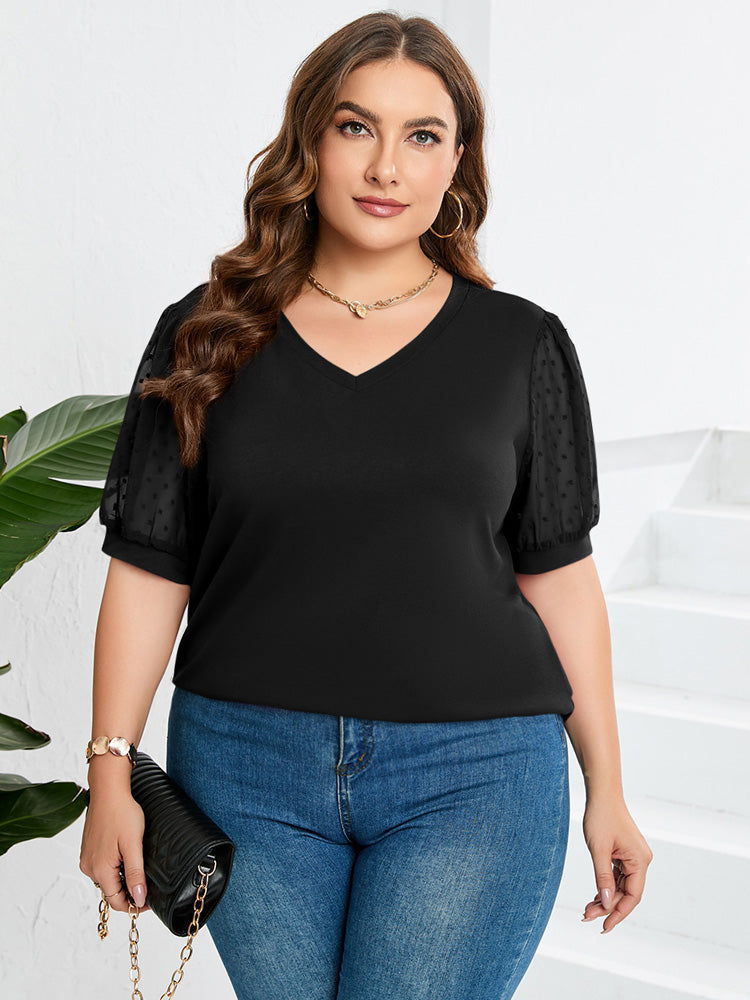 Elegant Top With V-neck