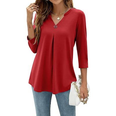 Elena Elegant Top With V-neck