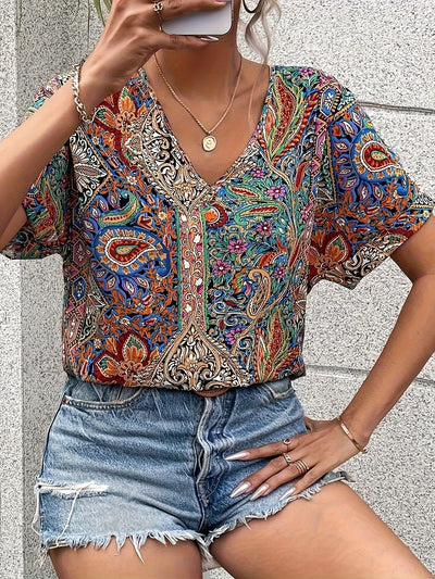 SARA V-NECK BLOUSE