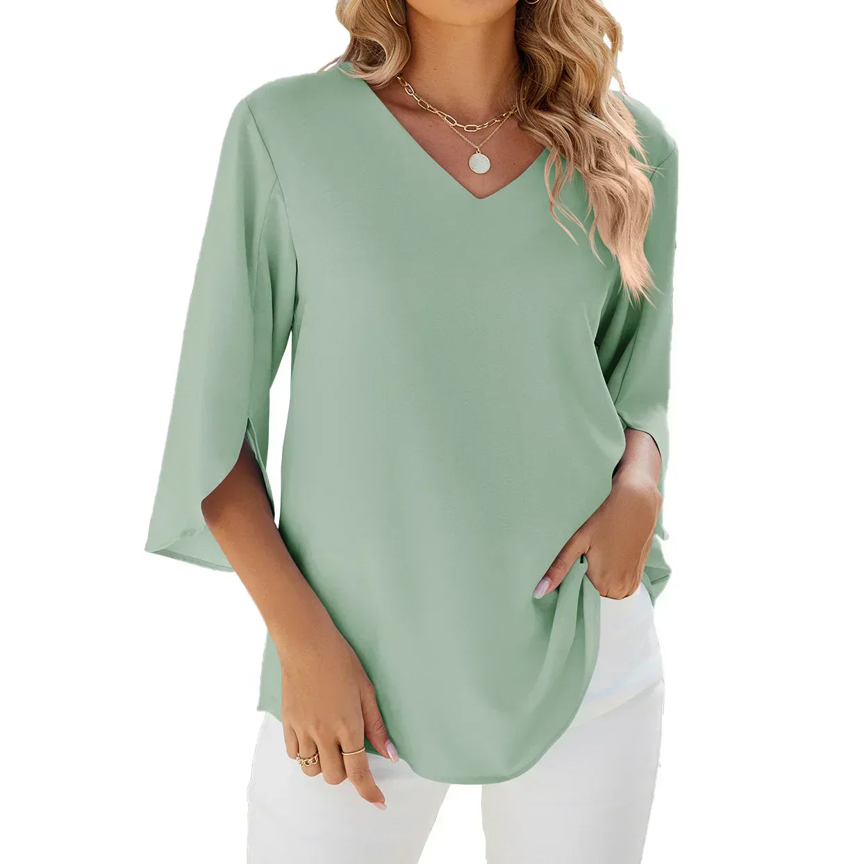 Vicky Blouse with V-Neck