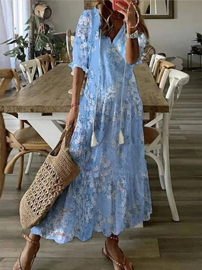 Evan Elegant Boho Dress with Tummy Coverage