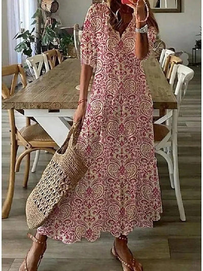 Evan Elegant Boho Dress with Tummy Coverage